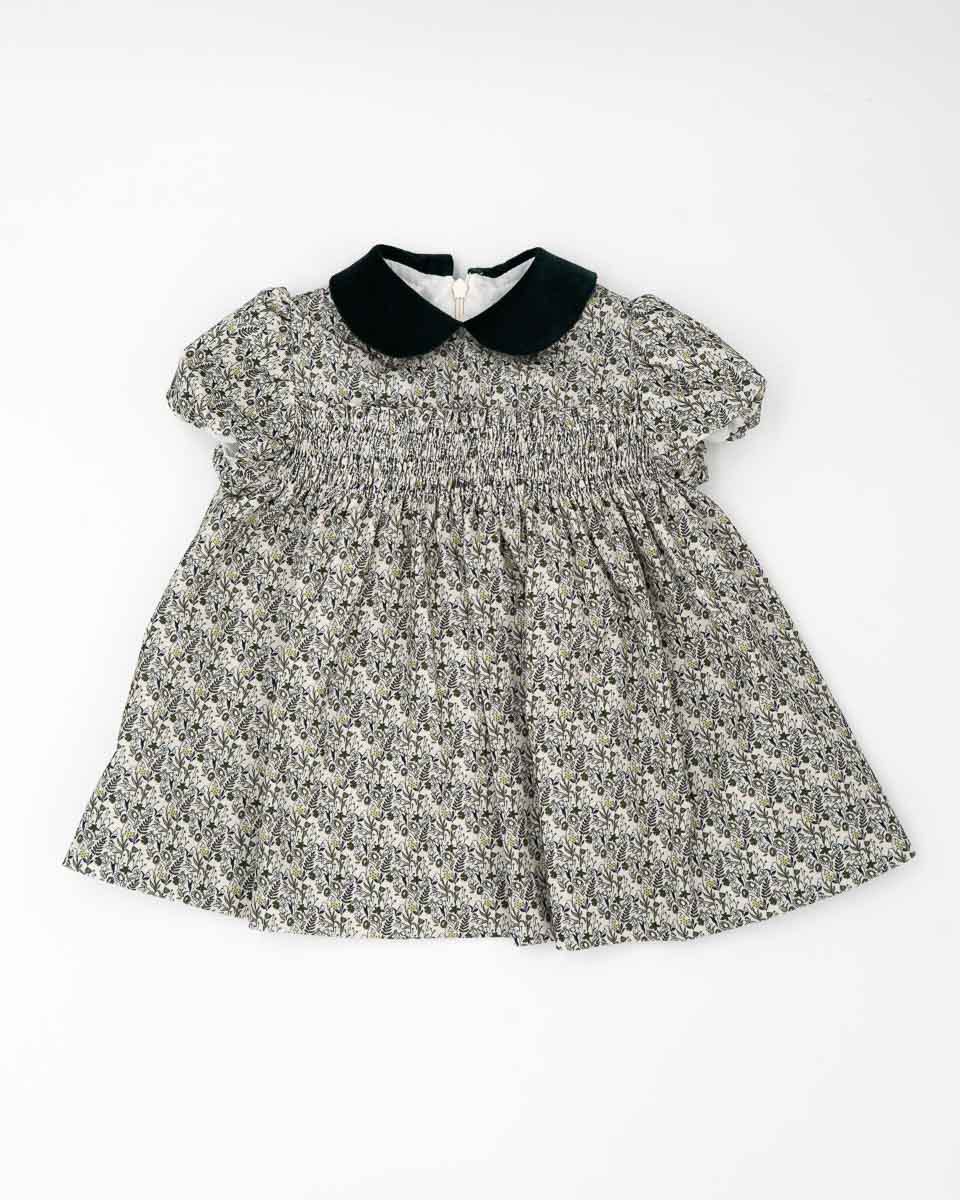 Baby Kleid kurzarm Baumwolle Blumen - Paio Crippa